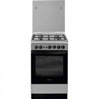 Indesit IS5G1PMX/E/1 Cooker, Freestanding, A, Gas hob, Gas oven, Width 50 cm, Stainless steel